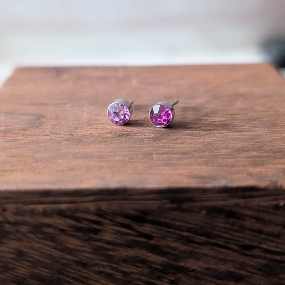 Pink Stud Earrings - Fashion Earrings - Fair Condition